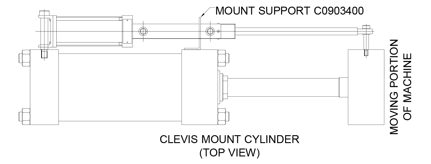 Gemco Linear Transducer Clevis Mount Mill-duty on Hydraulic Cylinder